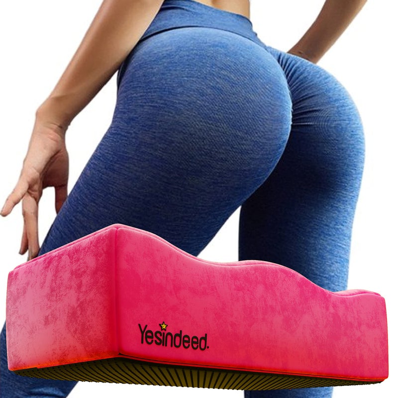 YESINDEED The Original Brazilian Butt Lift Pillow â€“ Dr. Approved for Post Surgery Recovery Seat â€“ BBL Foam Pillow + Cover Bag Firm Support Cushion Butt Support Technology - Pink - Image 1